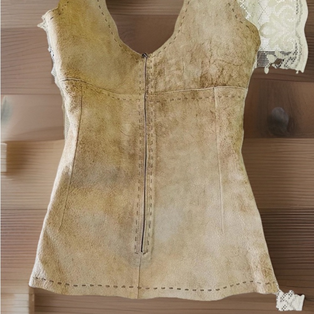 Dolce & Gabbana Tan Suede Leather Corset Top - Picture 6 of 13